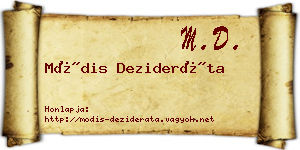 Módis Dezideráta névjegykártya